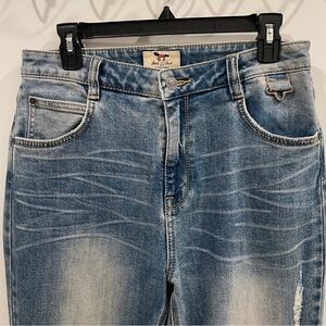 Lee x Angel Chen Women’s Blue Denim Jeans Size 29. 32 length